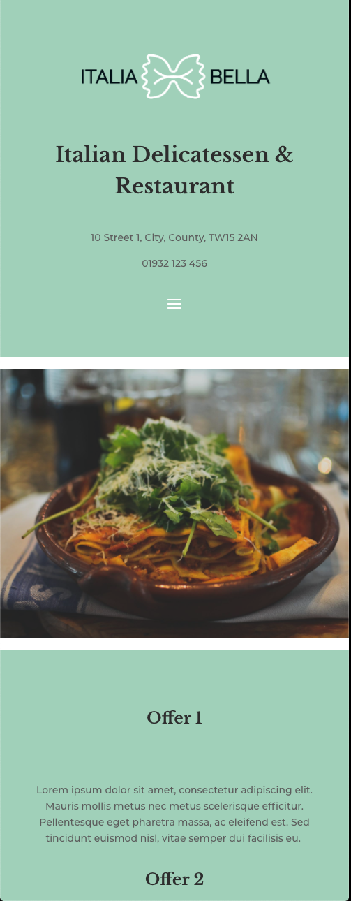 Italian Deli and Restaurant Template Mobile